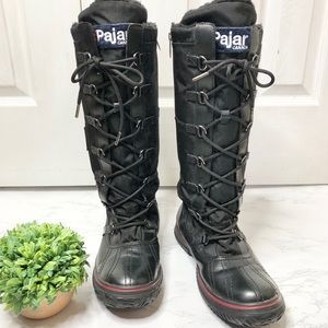 Pajar Canada tall lace up/zip winter boots, lined